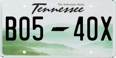 TN license plate B0540X
