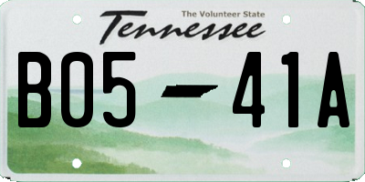 TN license plate B0541A