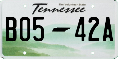 TN license plate B0542A
