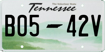 TN license plate B0542V