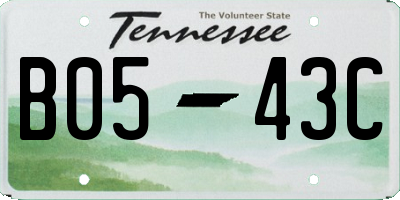 TN license plate B0543C