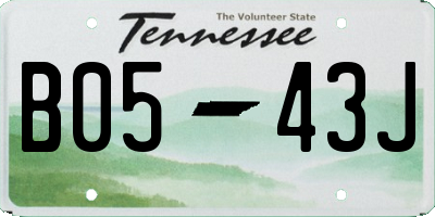 TN license plate B0543J