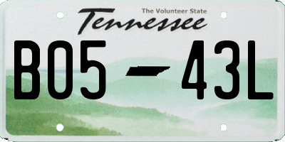 TN license plate B0543L