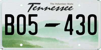 TN license plate B0543O