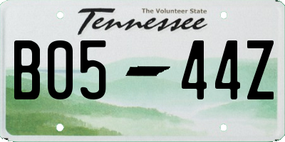 TN license plate B0544Z