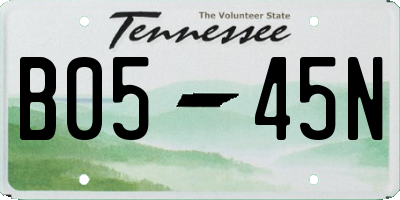 TN license plate B0545N