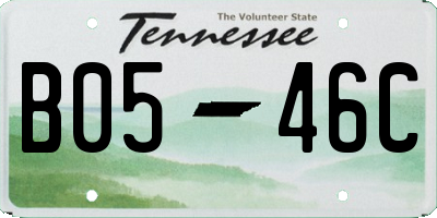 TN license plate B0546C