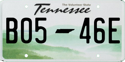 TN license plate B0546E
