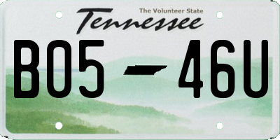 TN license plate B0546U