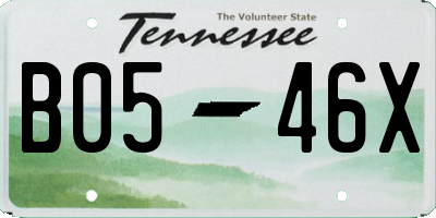 TN license plate B0546X