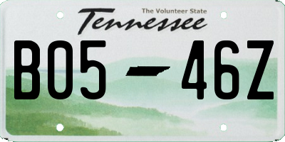 TN license plate B0546Z