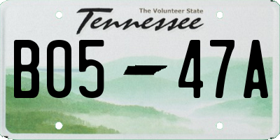 TN license plate B0547A