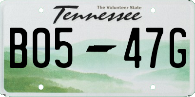 TN license plate B0547G