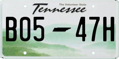 TN license plate B0547H