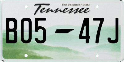 TN license plate B0547J