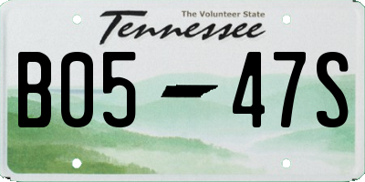 TN license plate B0547S