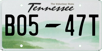 TN license plate B0547T