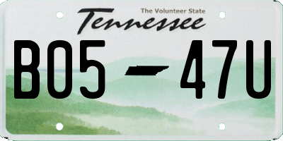 TN license plate B0547U
