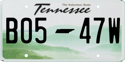 TN license plate B0547W
