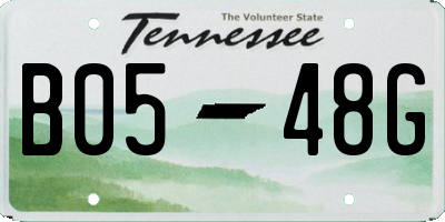 TN license plate B0548G