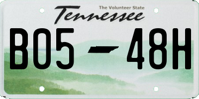 TN license plate B0548H