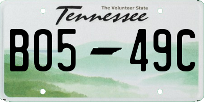 TN license plate B0549C