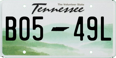 TN license plate B0549L