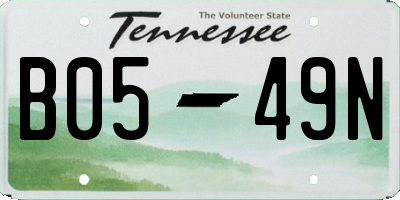TN license plate B0549N