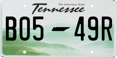 TN license plate B0549R