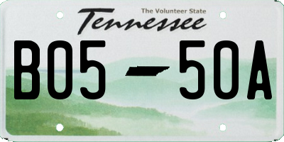 TN license plate B0550A