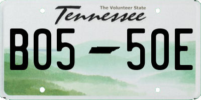 TN license plate B0550E