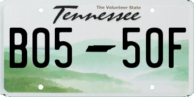 TN license plate B0550F