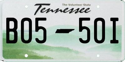 TN license plate B0550I