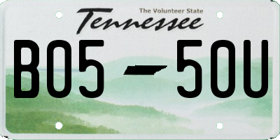 TN license plate B0550U