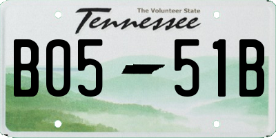 TN license plate B0551B