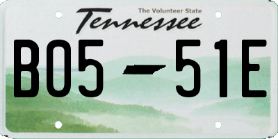 TN license plate B0551E