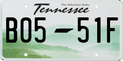 TN license plate B0551F