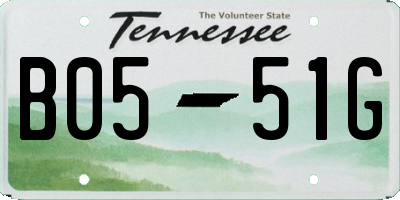 TN license plate B0551G