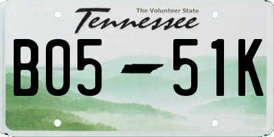 TN license plate B0551K