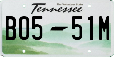 TN license plate B0551M