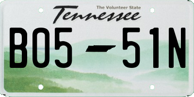 TN license plate B0551N