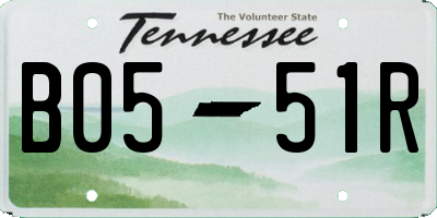 TN license plate B0551R