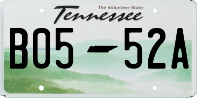 TN license plate B0552A