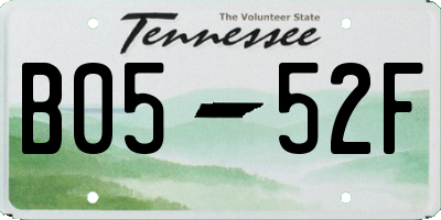 TN license plate B0552F