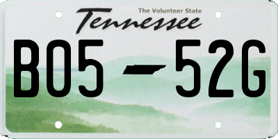 TN license plate B0552G