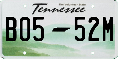 TN license plate B0552M