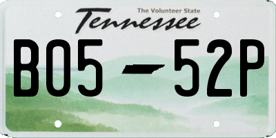 TN license plate B0552P