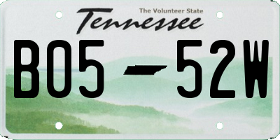 TN license plate B0552W