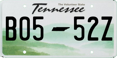 TN license plate B0552Z