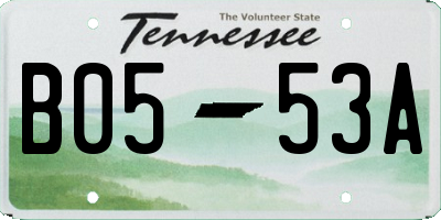 TN license plate B0553A